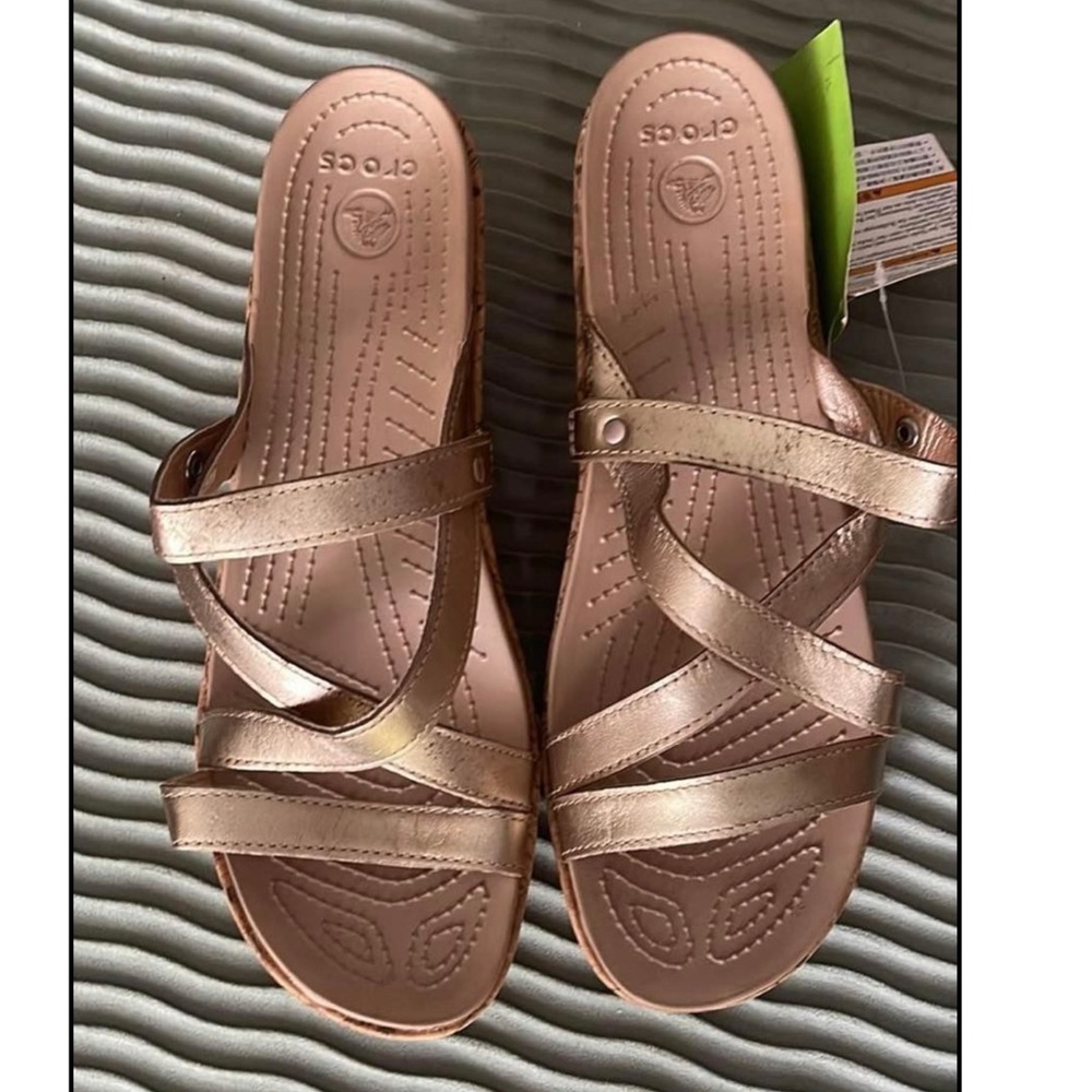 Crocs Gold Metallic Mini Wedge